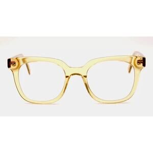 MUSE X HILARY DUFF CLARA SQUARE EYEGLASS FRAMES CLEAR TAN 48-20-145
